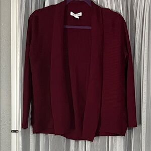 Liz Claiborne Open-Front Wine Cardigan